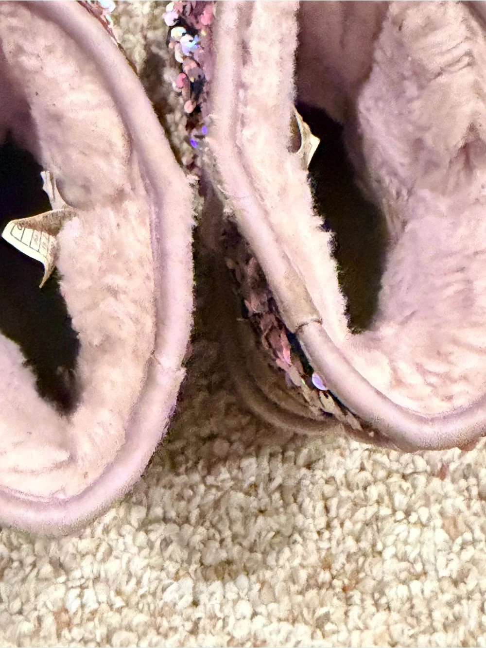 UGG Classic II Stellar Sequin Lilac Frost Boots Girls Size 13